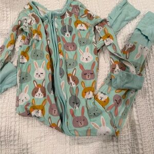 Little Sleepies Mint Bunny Pajama Set